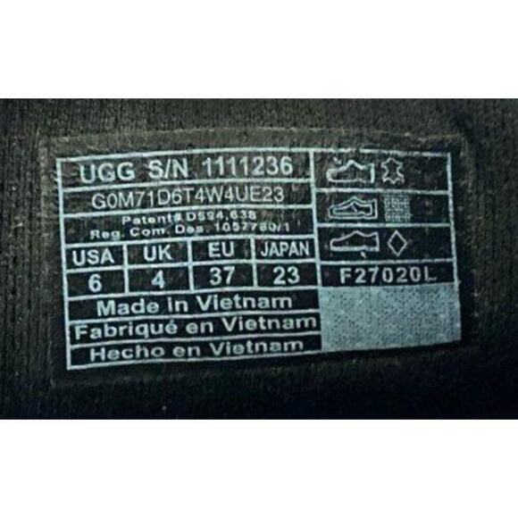 UGG Black Women's Size 6 Logo Laton Fur Loungewear Foam House Slides Sandals - Picture 8 of 9